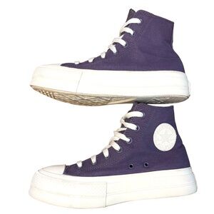Converse CTAS Hi Lift Jacquard Camo Dark Raisin Platform Sneakers Size 7.5